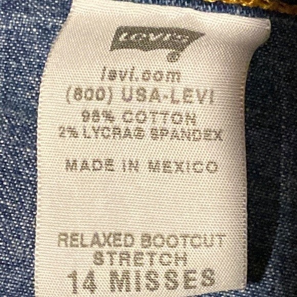 Y2K 2004 Levi's Jeans Denim Relaxed Bootcut Stretch Mid Rise size 14 Misses - Picture 10 of 16